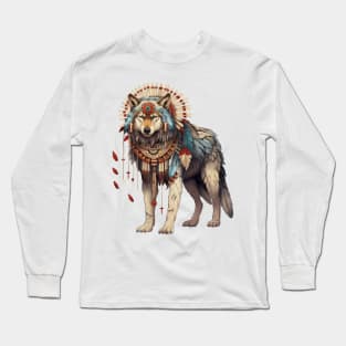 Native American Wolf Long Sleeve T-Shirt